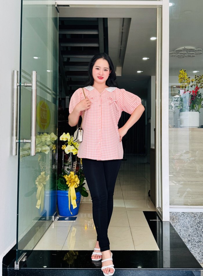AAD3177 - Áo bầu sọc cổ V nhỏ xinh xắn